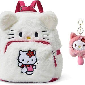 Cute Plush Backpack Soft Fluffy Cartoon Shoulder Bag for Women Gift
